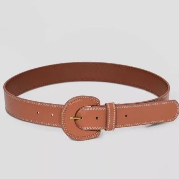 Universal Thread Covered Buckle Thick Beige Belt - Picture 2 of 4